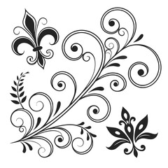 Obraz premium Ornate Black Design Elements for Branding