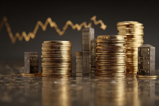 Investment growth analysis financial markets digital finance infographic economic trends data visualization