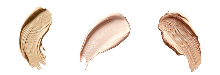 Fototapeta premium Foundation swatches of different shades isolated on transparent background for makeup concept