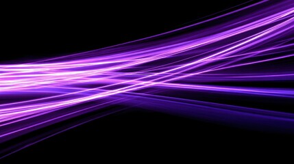 A High Resolution image of abstract purple light trails on a black background.