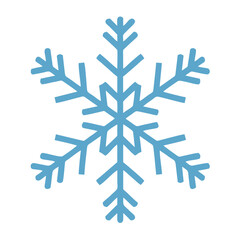A light blue, six-pointed snowflake icon with symmetrical, branching dendritic arms.