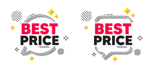 Naklejka na ściany i meble Best price chat speech bubble. Social media concept. Best Price tag. Special offer Sale sign. Advertising Discounts symbol. 3d flare stars chat bubble. Vector Naklejka na ściany i meble Best price chat speech bubble. Social media concept. Best Price tag. Special offer Sale sign. Advertising Discounts symbol. 3d flare stars chat bubble. Vector