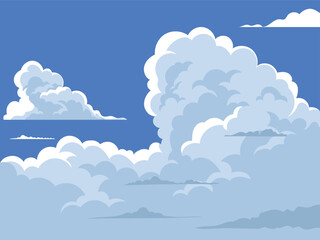 Sky with clouds, cloudy background illustration