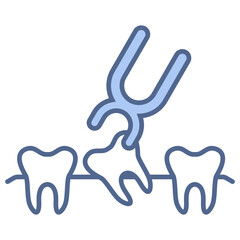 Tooth Extraction Blue Icon