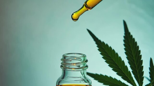 essential oil with cannabis leaf cbd healing