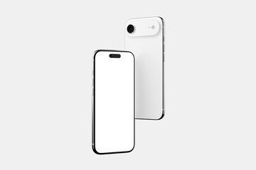 Modern Mobile Devices with Blank Screens for Digital Mockup Presentation