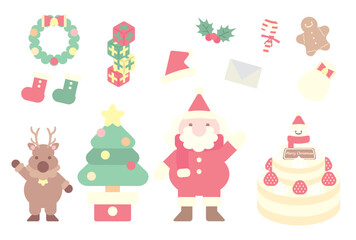 クリスマスのかわいいイメージイラストセット