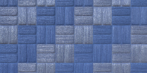 Blue and grey checkerboard pattern of woven fabric textured squa