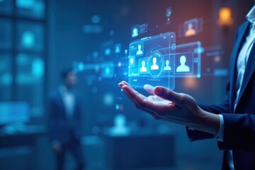 Modern technology digital social network with identification framework management risk opportunity concept, future, response, resilience, finance