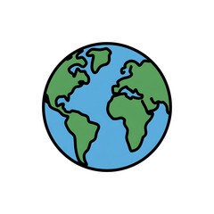 Obraz premium Illustration of the Earth Globe Showing Continents and Oceans on Transparent Backdrop