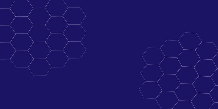 A futuristic blue background with hexagonal patterns, symbolizing technology, innovation, and digital connection in a sleek and minimal geometric design for modern visuals and tech interfaces.