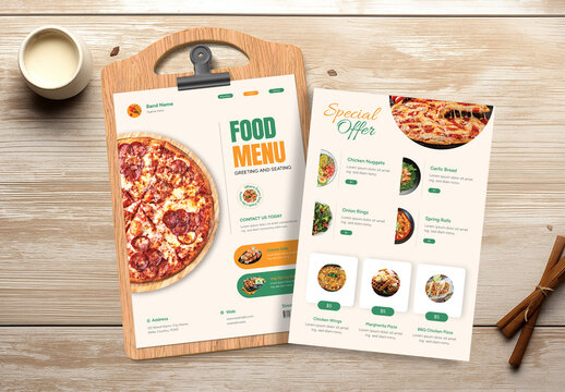 Clean and Modern Restaurant Menu Layout Design for Print