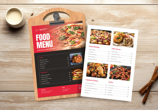 Modern Restaurant Food Menu Design Template for Cafe