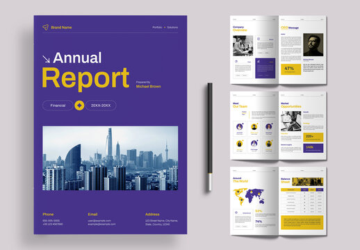 Modern Corporate Financial Annual Report Template Layout