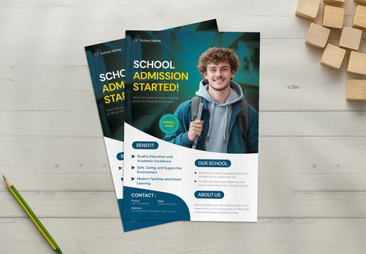 Modern School Admission Flyer Layout