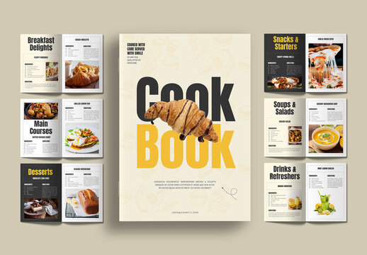 Modern Kitchen Recipe Cookbook Magazine Template