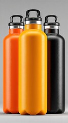 Three sport water bottles in bold modern colors