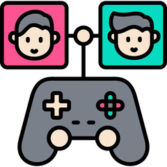 multiplayer gaming colored icon