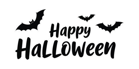 Festive Halloween Holiday Greeting Design with Spooky Bats Flying, Perfect for Seasonal Celebrations and Autumn Events