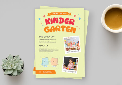 Kindergarten and Preschool Admission Flyer Design Template
