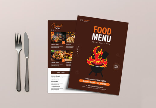 Modern Restaurant Food Menu Template Design