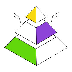 A unique design icon of pyramid chart 