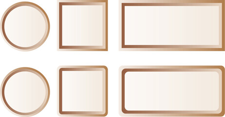 set of gradient border frames circle square rectangle simple blank label vector design element