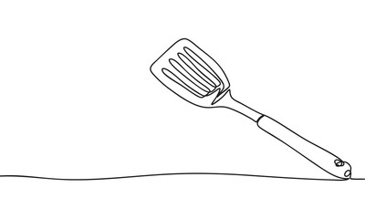 Continuous line drawing of a kitchen spatula
