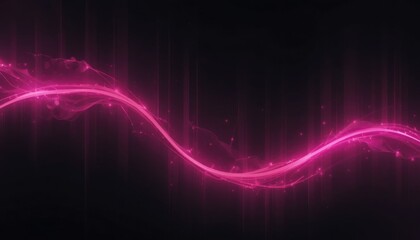 Abstract curved vertical light stripes in pink and magenta hues, glowing softly against a black background, elegant minimal style.