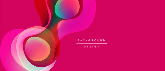 Abstract pink design features flowing shapes, gradients. Modern background with dynamic curves, vibrant colors. Minimalist aesthetic.
