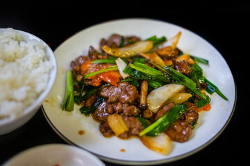 レバニラ_白いご飯