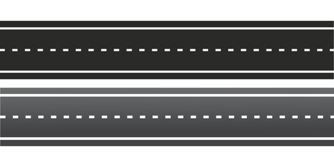 Straight road vector template isolated on background. 
