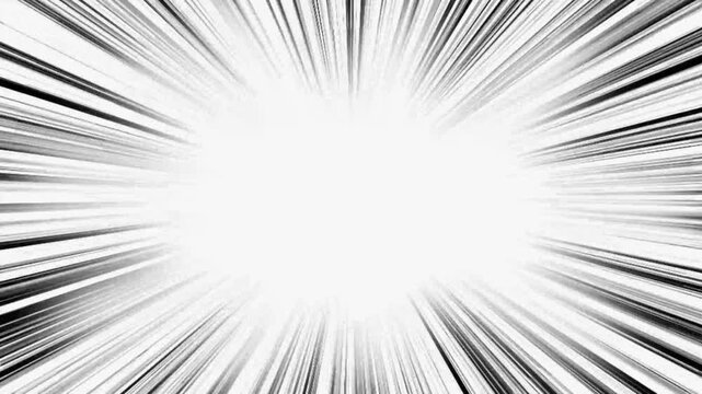 マンガ風の集中線：白黒カラー