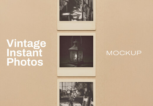 Vintage Instant Photo Mockup Psd