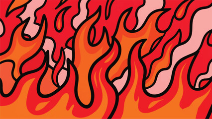 Hot Fire Blazing Burning Illustrator Artwork Banner Background Design Template 