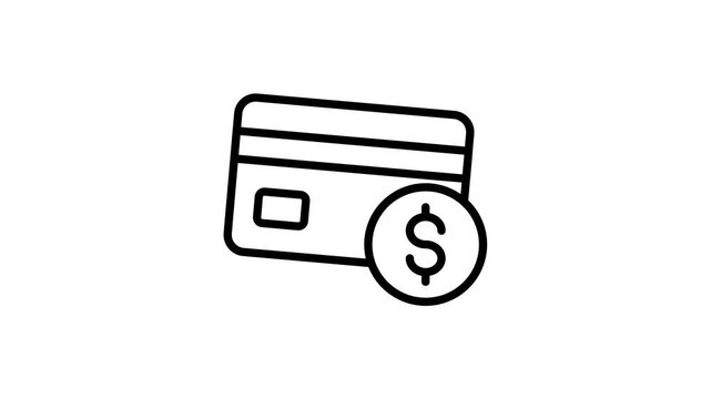 A linear animated icon showing event card payment method