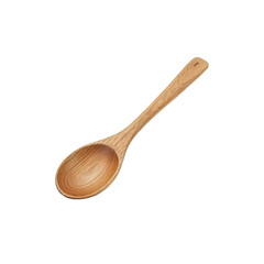 A single wooden spoon on transparent background 