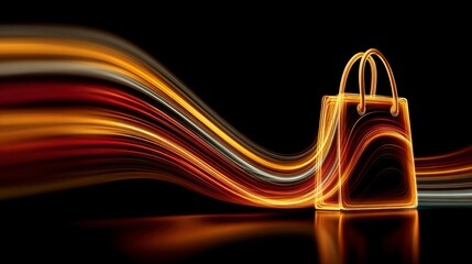 Cinematic neon light composition symbolizing online shopping excitement.