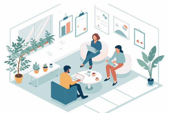 Networking in Creative Coworking Lounge