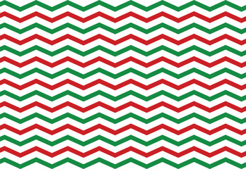 Festive zigzag stripes vector, seamless red green pattern for seasonal design