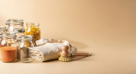 Assorted pantry jars — natural ingredients and care