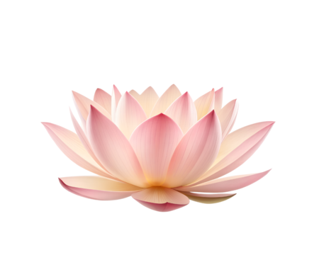 Gentle falling flower side view isolated on white background, soft floral element for spring design, beauty, and nature concept