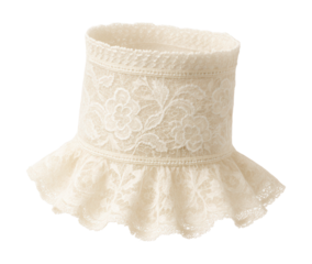 Ruffled trim elastic lace wrist cuff.