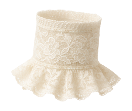 Ruffled trim elastic lace wrist cuff.