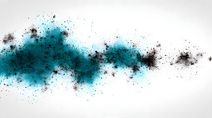 Obraz premium Abstract digital art featuring a blend of turquoise and black particles, creating a dynamic, fluid design.
