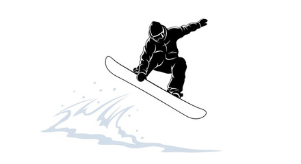 Fototapeta premium Athlete Performing Snowboard Trick Vector Illustration