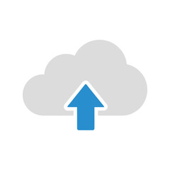 Cloud upload arrow icon representing data transfer storage and digital archiving vector