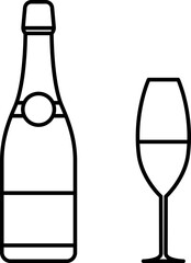 Drinks thin line icons set. Beverages and smoothies icon set. Cold water, cocktails, juice, hot drinks, champagne and wine glasses, coffee and tea vector symbols collection. Outline beverage menu set