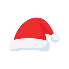 Festive red santa claus hat with white fur trim for christmas holiday season celebration vector