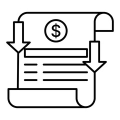 expenses line icon with editable stroke